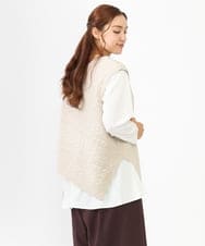 OLFLV05089 eur3(エウルキューブ) 【大きいサイズ】ケーブルポンチョ アイボリー(80)