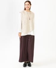 OLFLV05089 eur3(エウルキューブ) 【大きいサイズ】ケーブルポンチョ アイボリー(80)