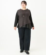 OLFLV05089 eur3(エウルキューブ) 【大きいサイズ】ケーブルポンチョ ダークグレー(93)