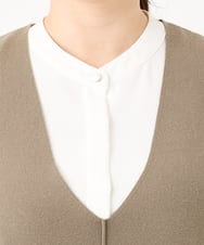 OLFLV22089 eur3(エウルキューブ) 【大きいサイズ】ロングニットベスト モカ(84)