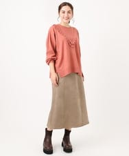 OLHAA06099 eur3(エウルキューブ) 【大きいサイズ/a.v.v×eur3】フェイクスエードタイトスカート モカ(84)