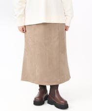 OLHAA06099 eur3(エウルキューブ) 【大きいサイズ/a.v.v×eur3】フェイクスエードタイトスカート モカ(84)