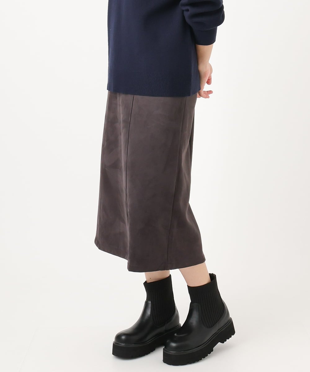 OLHAA06099 eur3(エウルキューブ) 【大きいサイズ/a.v.v×eur3】フェイクスエードタイトスカート ダークグレー(93)
