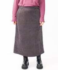 OLHAA06099 eur3(エウルキューブ) 【大きいサイズ/a.v.v×eur3】フェイクスエードタイトスカート ダークグレー(93)