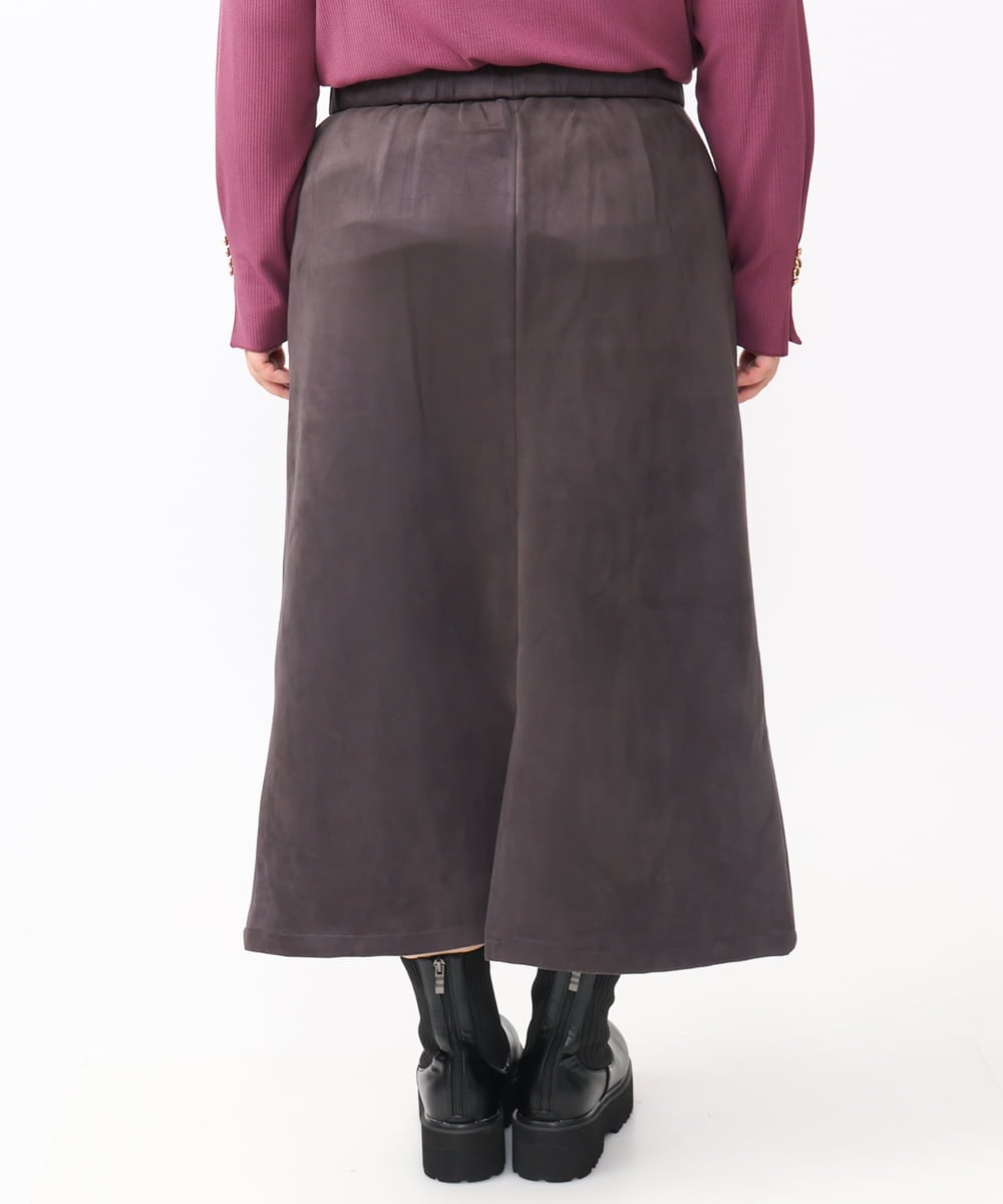 OLHAA06099 eur3(エウルキューブ) 【大きいサイズ/a.v.v×eur3】フェイクスエードタイトスカート ダークグレー(93)