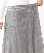 OLHAA10139 eur3(エウルキューブ) 【大きいサイズ】オーガンジーフロッキープリントスカート グレー(92)