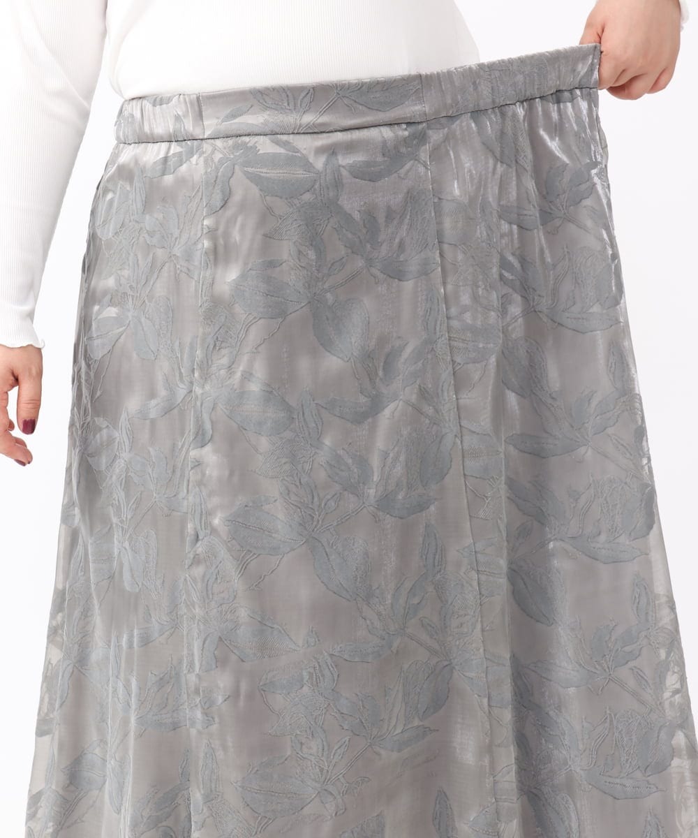 OLHAA10139 eur3(エウルキューブ) 【大きいサイズ】オーガンジーフロッキープリントスカート グレー(92)