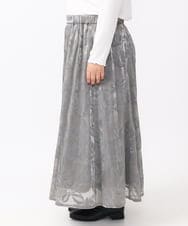 OLHAA10139 eur3(エウルキューブ) 【大きいサイズ】オーガンジーフロッキープリントスカート グレー(92)