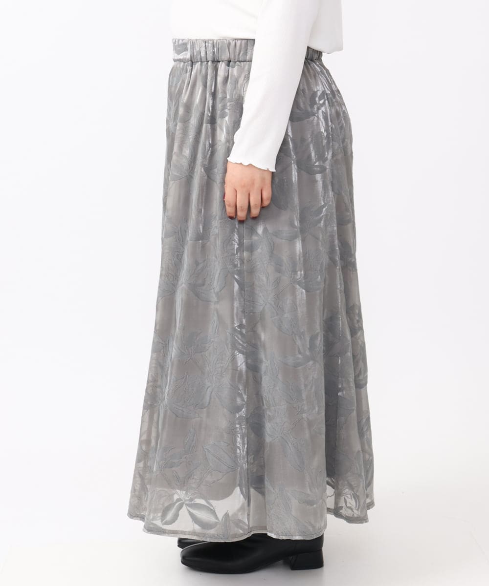 OLHAA10139 eur3(エウルキューブ) 【大きいサイズ】オーガンジーフロッキープリントスカート グレー(92)