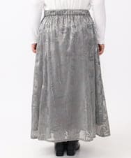 OLHAA10139 eur3(エウルキューブ) 【大きいサイズ】オーガンジーフロッキープリントスカート グレー(92)