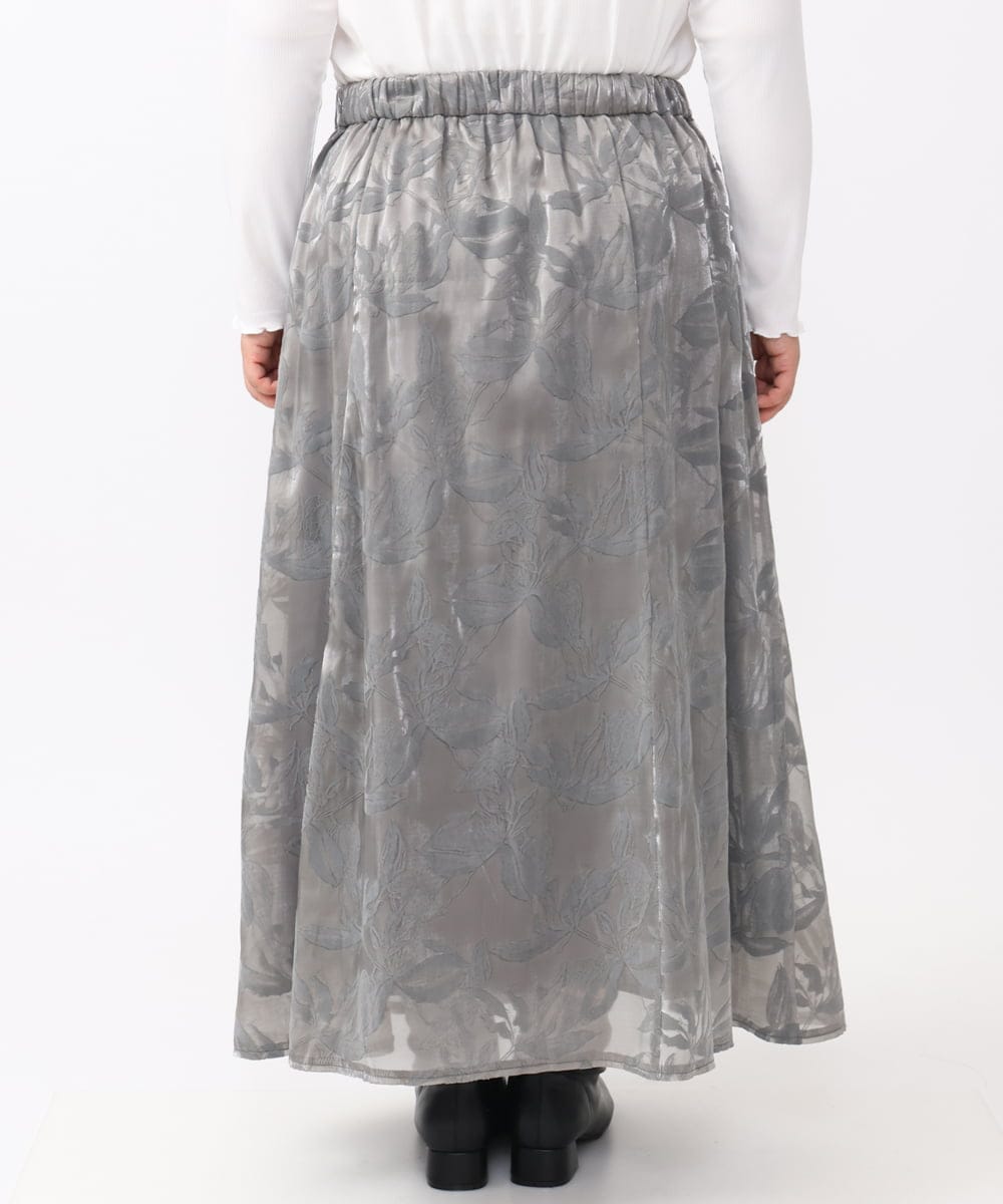 OLHAA10139 eur3(エウルキューブ) 【大きいサイズ】オーガンジーフロッキープリントスカート グレー(92)