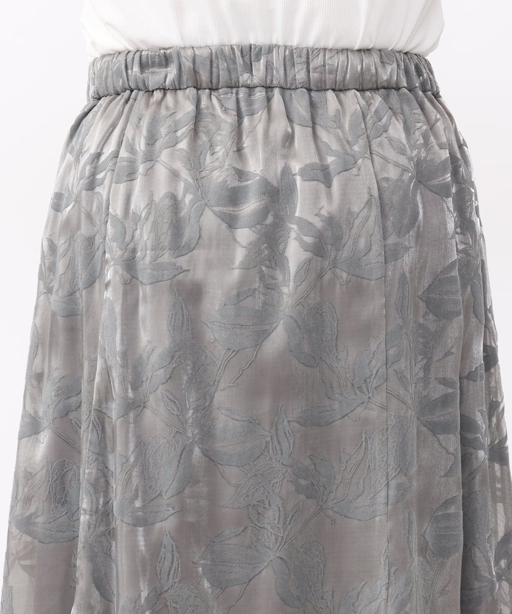 OLHAA10139 eur3(エウルキューブ) 【大きいサイズ】オーガンジーフロッキープリントスカート グレー(92)