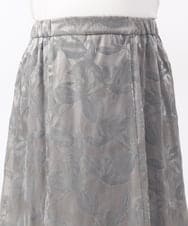 OLHAA10139 eur3(エウルキューブ) 【大きいサイズ】オーガンジーフロッキープリントスカート グレー(92)