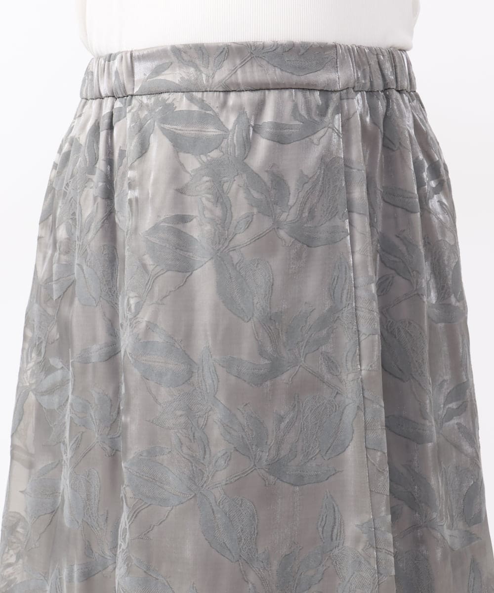 OLHAA10139 eur3(エウルキューブ) 【大きいサイズ】オーガンジーフロッキープリントスカート グレー(92)