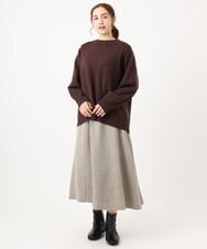 OLHAA11129 eur3(エウルキューブ) 【大きいサイズ】ツイードAラインスカート ダークブラウン(87）