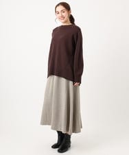 OLHAA11129 eur3(エウルキューブ) 【大きいサイズ】ツイードAラインスカート ダークブラウン(87）