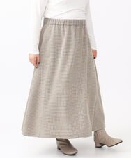 OLHAA11129 eur3(エウルキューブ) 【大きいサイズ】ツイードAラインスカート ダークブラウン(87）