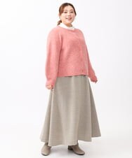 OLHAA11129 eur3(エウルキューブ) 【大きいサイズ】ツイードAラインスカート ダークブラウン(87）