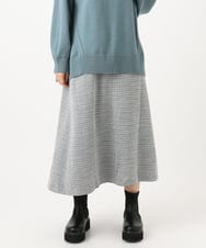 OLHAA11129 eur3(エウルキューブ) 【大きいサイズ】ツイードAラインスカート ブラック(94)