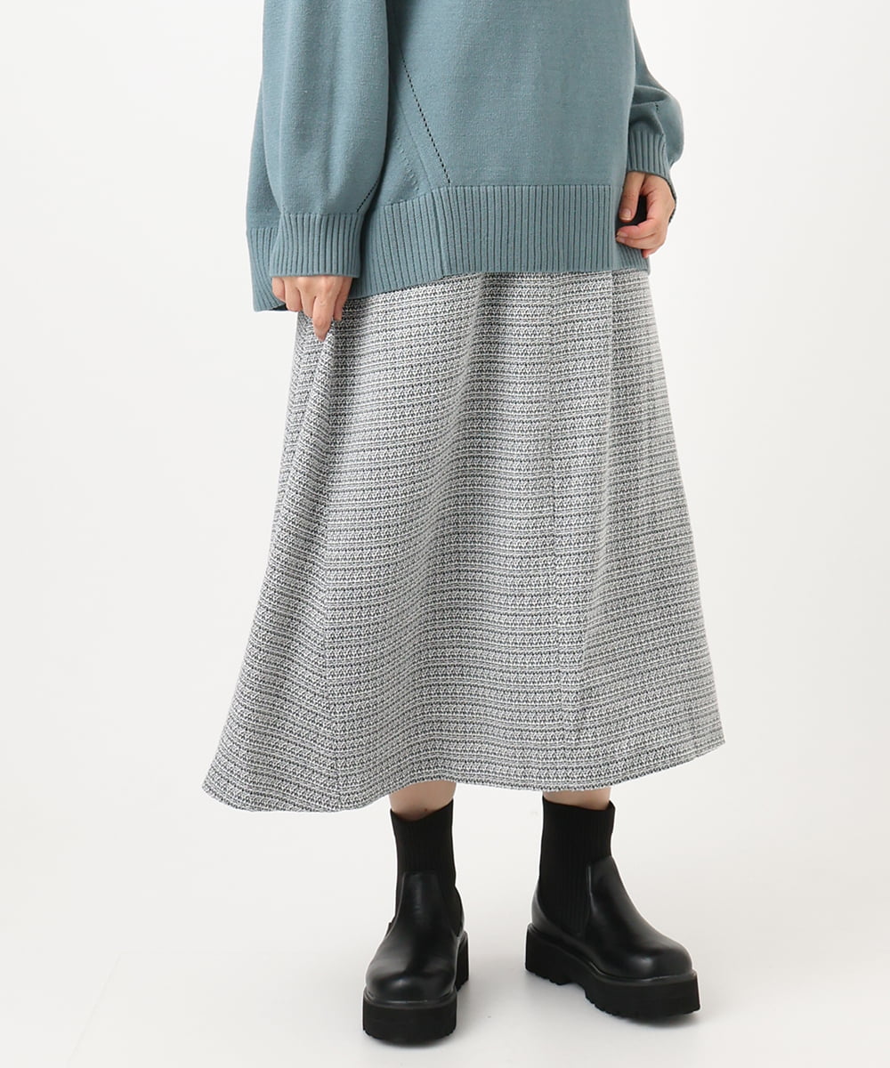 OLHAA11129 eur3(エウルキューブ) 【大きいサイズ】ツイードAラインスカート ブラック(94)