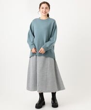 OLHAA11129 eur3(エウルキューブ) 【大きいサイズ】ツイードAラインスカート ブラック(94)