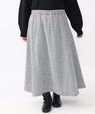 OLHAA11129 eur3(エウルキューブ) 【大きいサイズ】ツイードAラインスカート ブラック(94)