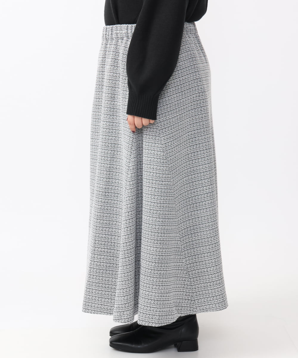 OLHAA11129 eur3(エウルキューブ) 【大きいサイズ】ツイードAラインスカート ブラック(94)