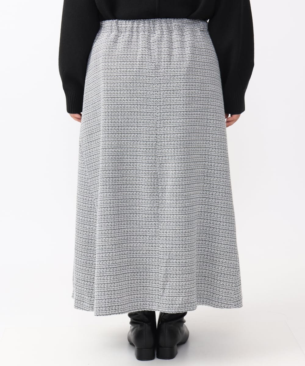 OLHAA11129 eur3(エウルキューブ) 【大きいサイズ】ツイードAラインスカート ブラック(94)