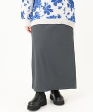 OLHAA17089 eur3(エウルキューブ) 【大きいサイズ】リブカットタイトスカート ダークグレー(93)