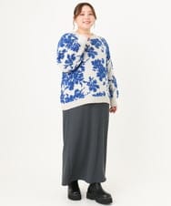 OLHAA17089 eur3(エウルキューブ) 【大きいサイズ】リブカットタイトスカート ダークグレー(93)