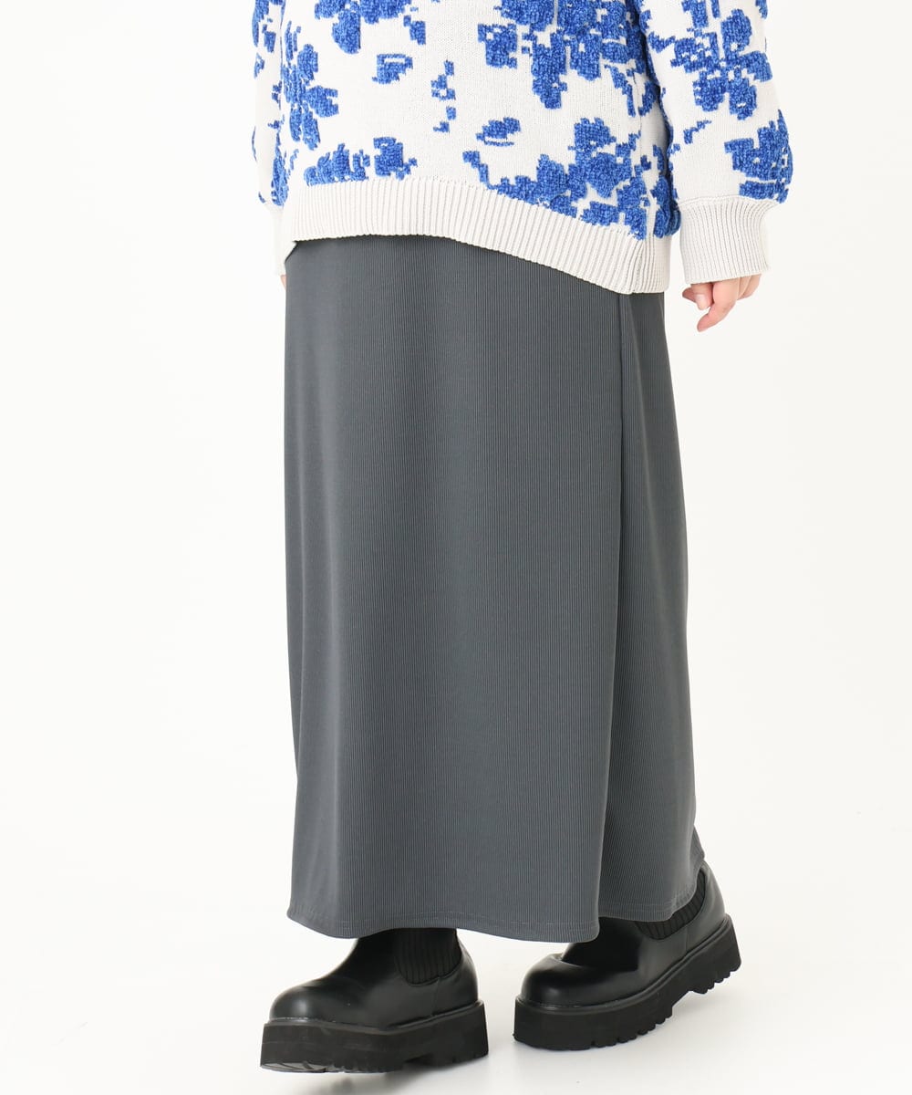 OLHAA17089 eur3(エウルキューブ) 【大きいサイズ】リブカットタイトスカート ダークグレー(93)