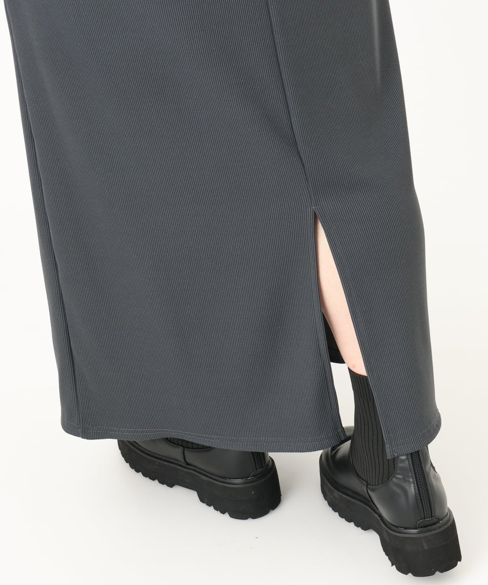 OLHAA17089 eur3(エウルキューブ) 【大きいサイズ】リブカットタイトスカート ダークグレー(93)