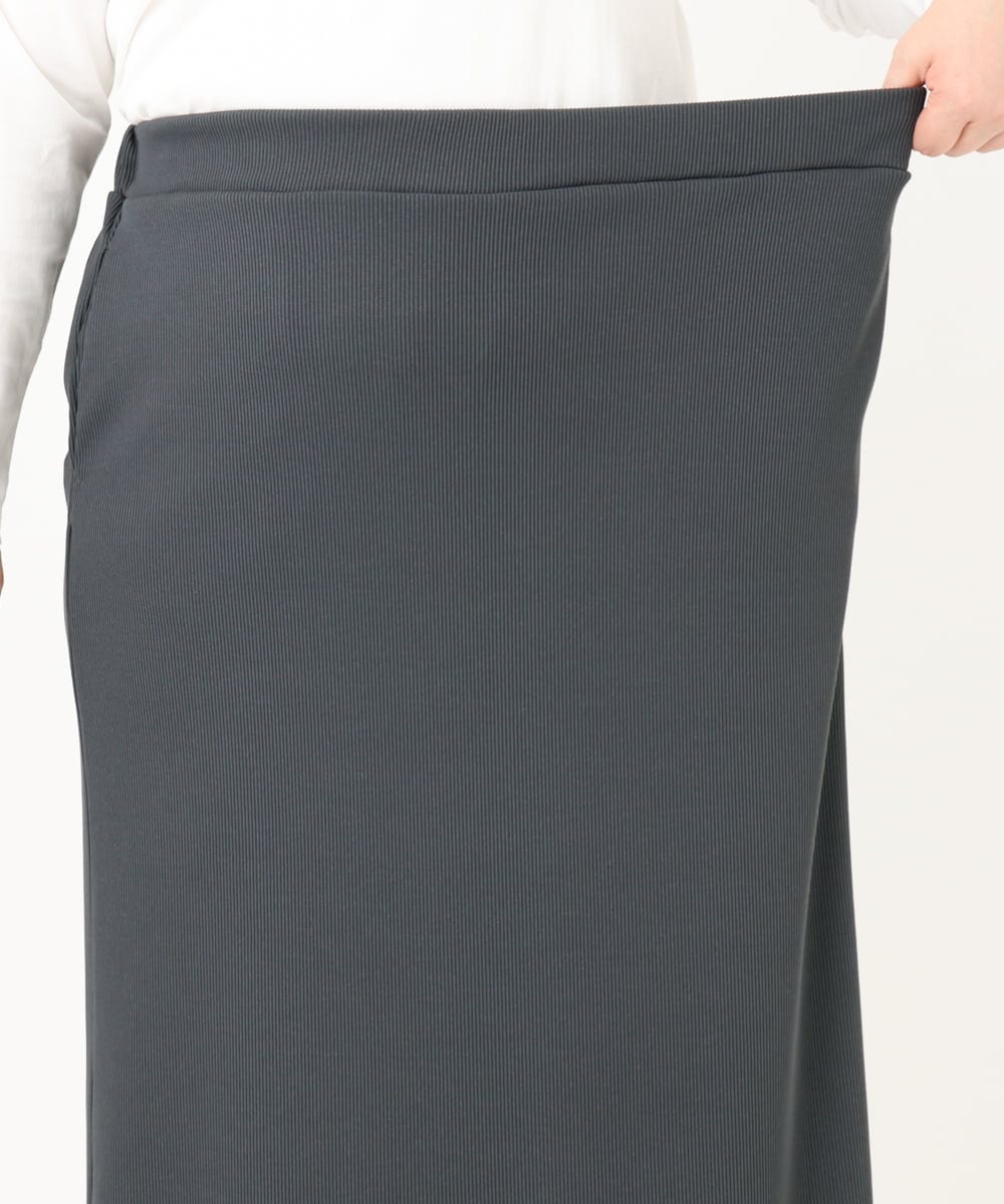 OLHAA17089 eur3(エウルキューブ) 【大きいサイズ】リブカットタイトスカート ダークグレー(93)