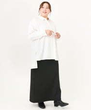 OLHAA17089 eur3(エウルキューブ) 【大きいサイズ】リブカットタイトスカート ブラック(94)