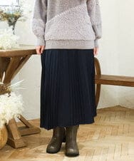 OLHAD07129 eur3(エウルキューブ) 【大きいサイズ】ランダムプリーツスカート ネイビー(57)