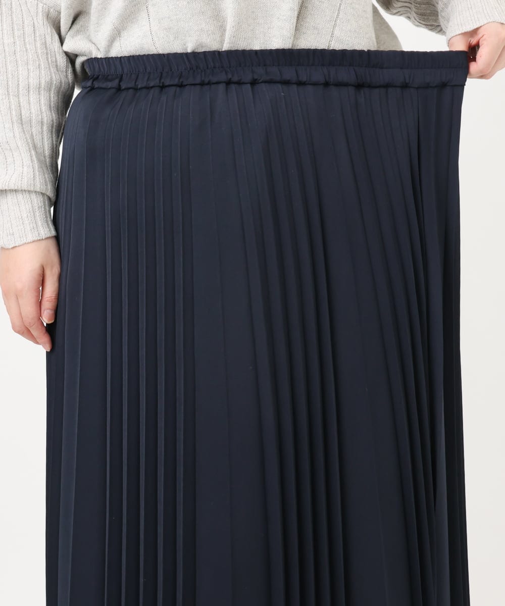 OLHAD07129 eur3(エウルキューブ) 【大きいサイズ】ランダムプリーツスカート ネイビー(57)