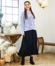 OLHAD07129 eur3(エウルキューブ) 【大きいサイズ】ランダムプリーツスカート ネイビー(57)