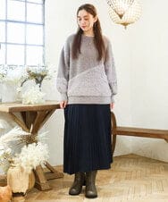 OLHAD07129 eur3(エウルキューブ) 【大きいサイズ】ランダムプリーツスカート ネイビー(57)