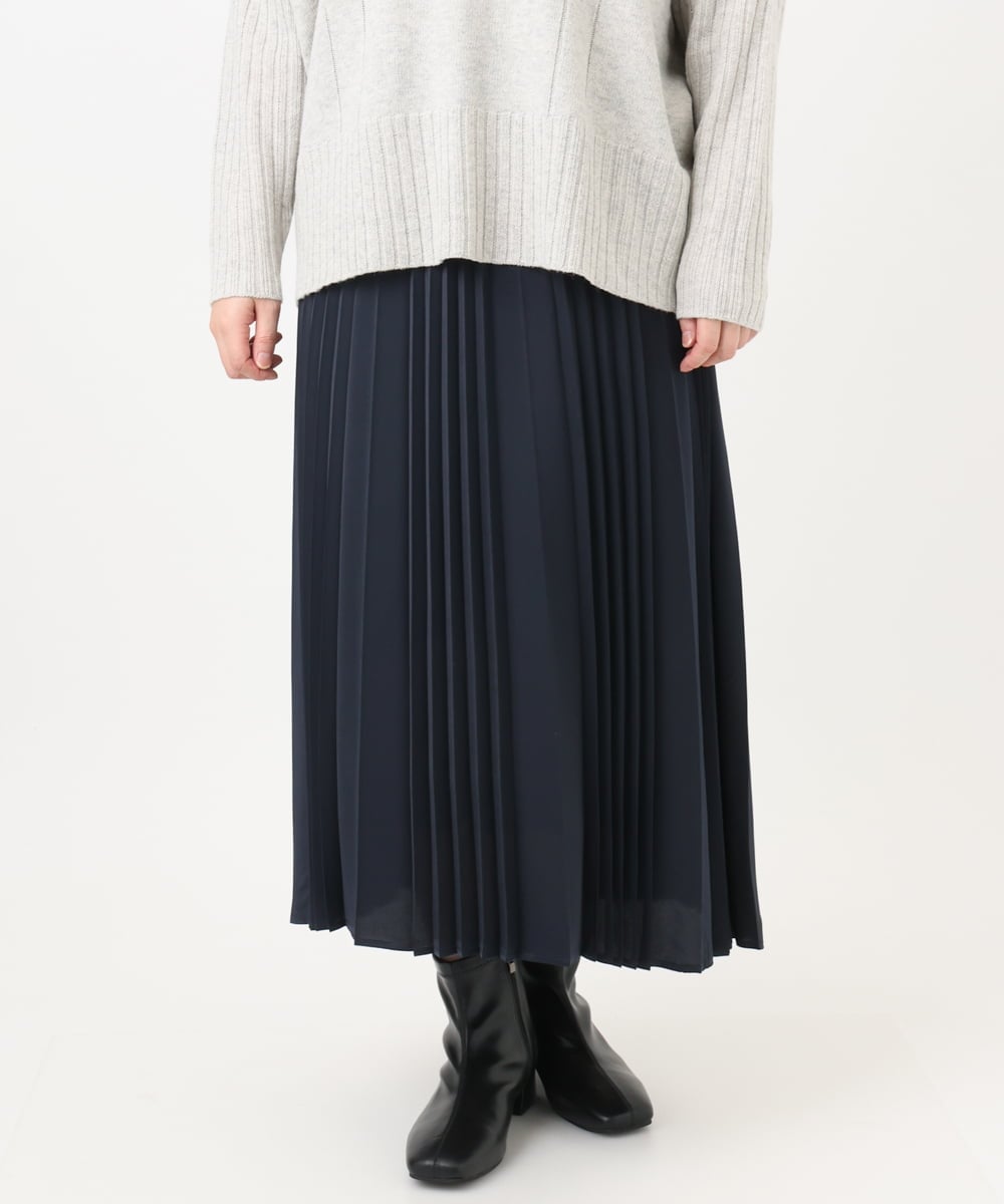 OLHAD07129 eur3(エウルキューブ) 【大きいサイズ】ランダムプリーツスカート ネイビー(57)