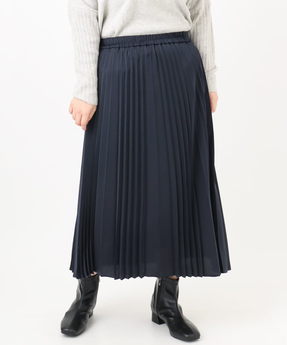 OLHAD07129 eur3(エウルキューブ) 【大きいサイズ】ランダムプリーツスカート ネイビー(57)