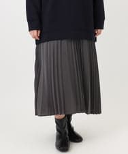 OLHAD07129 eur3(エウルキューブ) 【大きいサイズ】ランダムプリーツスカート ダークグレー(93)
