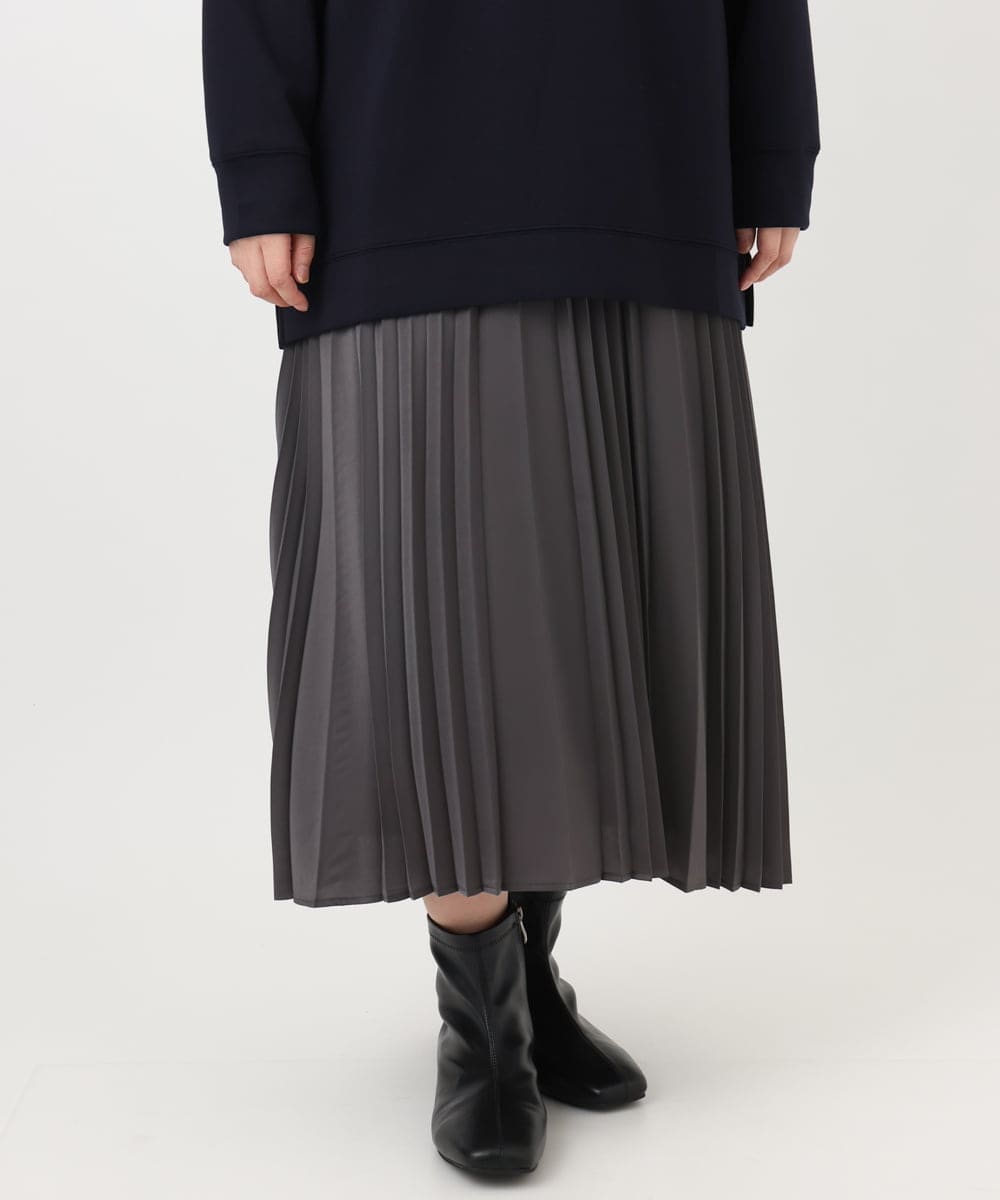 OLHAD07129 eur3(エウルキューブ) 【大きいサイズ】ランダムプリーツスカート ダークグレー(93)