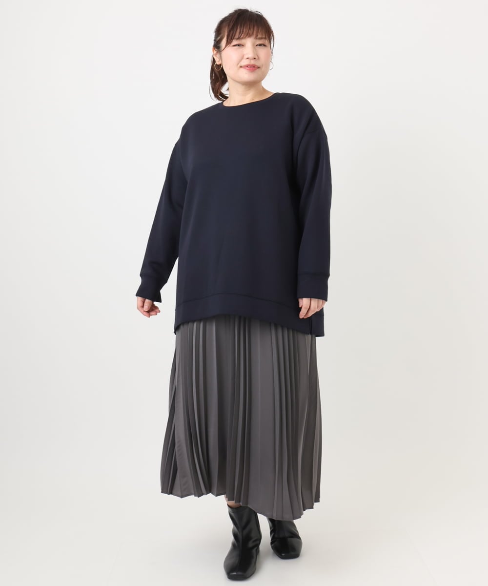 OLHAD07129 eur3(エウルキューブ) 【大きいサイズ】ランダムプリーツスカート ダークグレー(93)