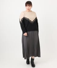 OLHAD07129 eur3(エウルキューブ) 【大きいサイズ】ランダムプリーツスカート ダークグレー(93)
