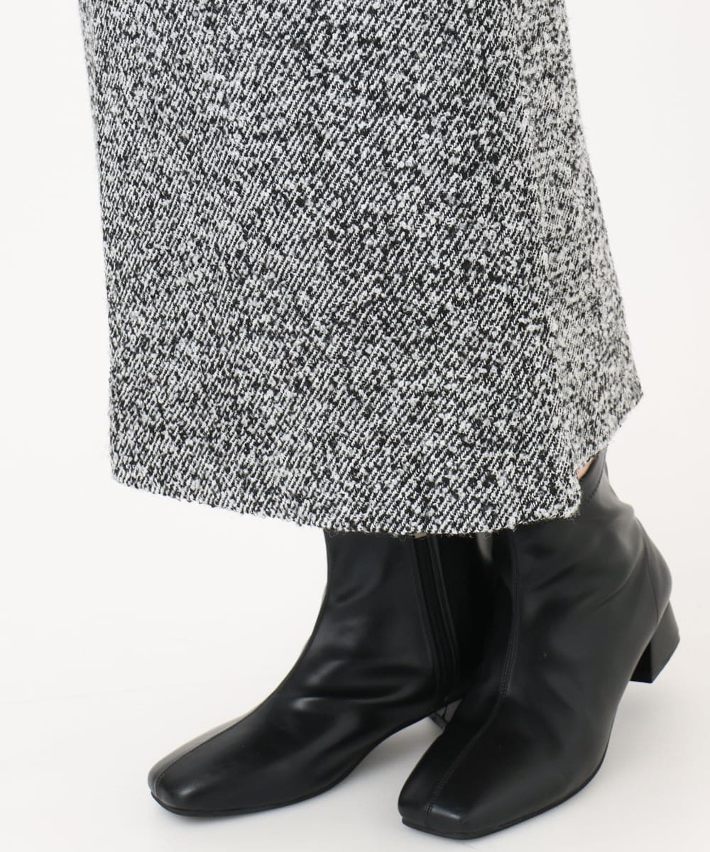 OLHAD08099 eur3(エウルキューブ) 【WEB先行販売】【大きいサイズ/a.v.v×eur3】ツイードタイトスカート ダークグレー(93)