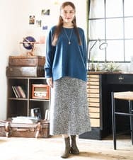 OLHAD08099 eur3(エウルキューブ) 【WEB先行販売】【大きいサイズ/a.v.v×eur3】ツイードタイトスカート ダークグレー(93)