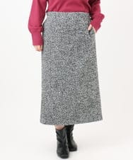 OLHAD08099 eur3(エウルキューブ) 【WEB先行販売】【大きいサイズ/a.v.v×eur3】ツイードタイトスカート ダークグレー(93)