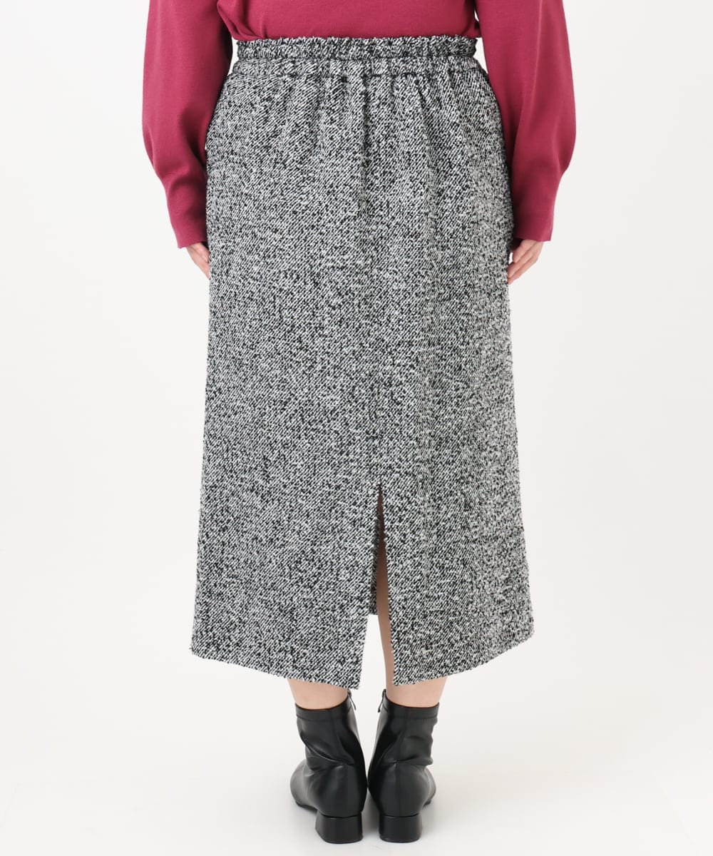 OLHAD08099 eur3(エウルキューブ) 【WEB先行販売】【大きいサイズ/a.v.v×eur3】ツイードタイトスカート ダークグレー(93)