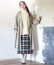 OLHAD08099 eur3(エウルキューブ) 【WEB先行販売】【大きいサイズ/a.v.v×eur3】ツイードタイトスカート ブラック(94)