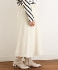 OLHAS01100 eur3(エウルキューブ) 【大きいサイズ】コーデュロイフレアスカート ホワイト(90)